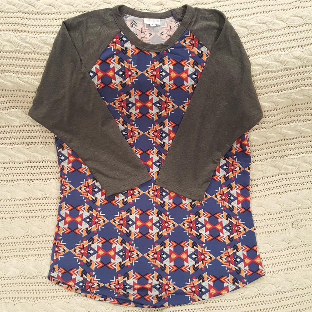 Lularoe Geometric Randy Baseball Tee